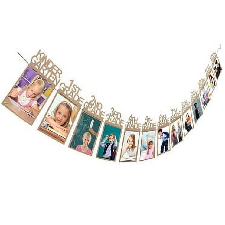 JIASONJY Graduation Photo Banner for 2024 2025 Party Decorations, Kindergarten to 12th Grade Graduation Picture Banner, Middle School, High School College Graduation Party Supplies Decorations
